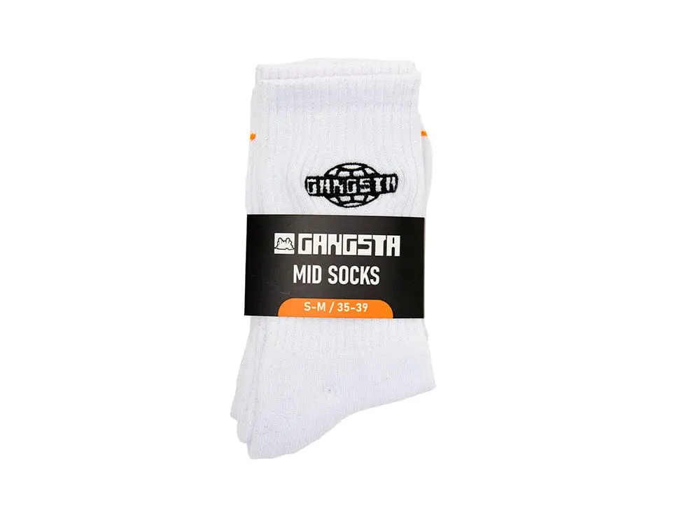 Calcetin Corto Gangsta Mid Outline 2 Pack Unisex Blanco - Image 2