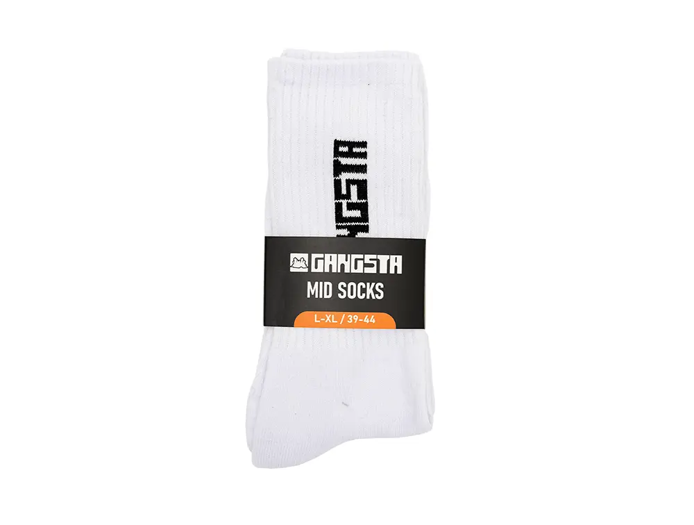 Calcetin Gangsta Mid Brand Unisex Blanco - Image 2
