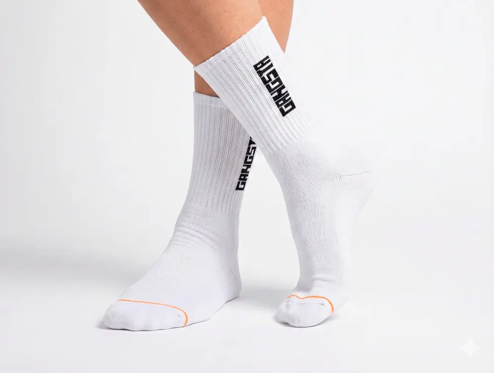Calcetin Gangsta Mid Brand Unisex Blanco - Image 5