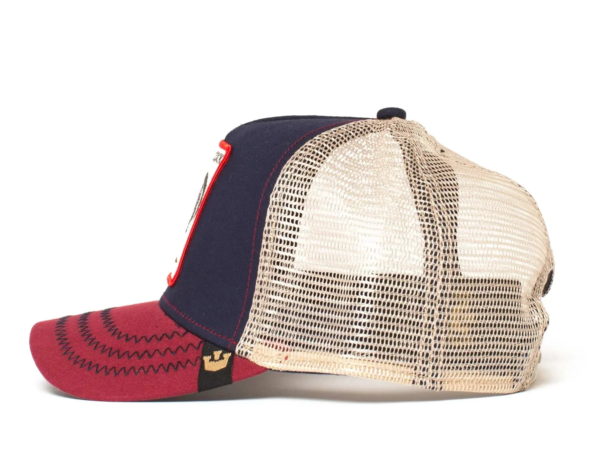 Jockey Trucker Goorin The Cock Unisex Azul - Burdeo - Blanco - Image 3