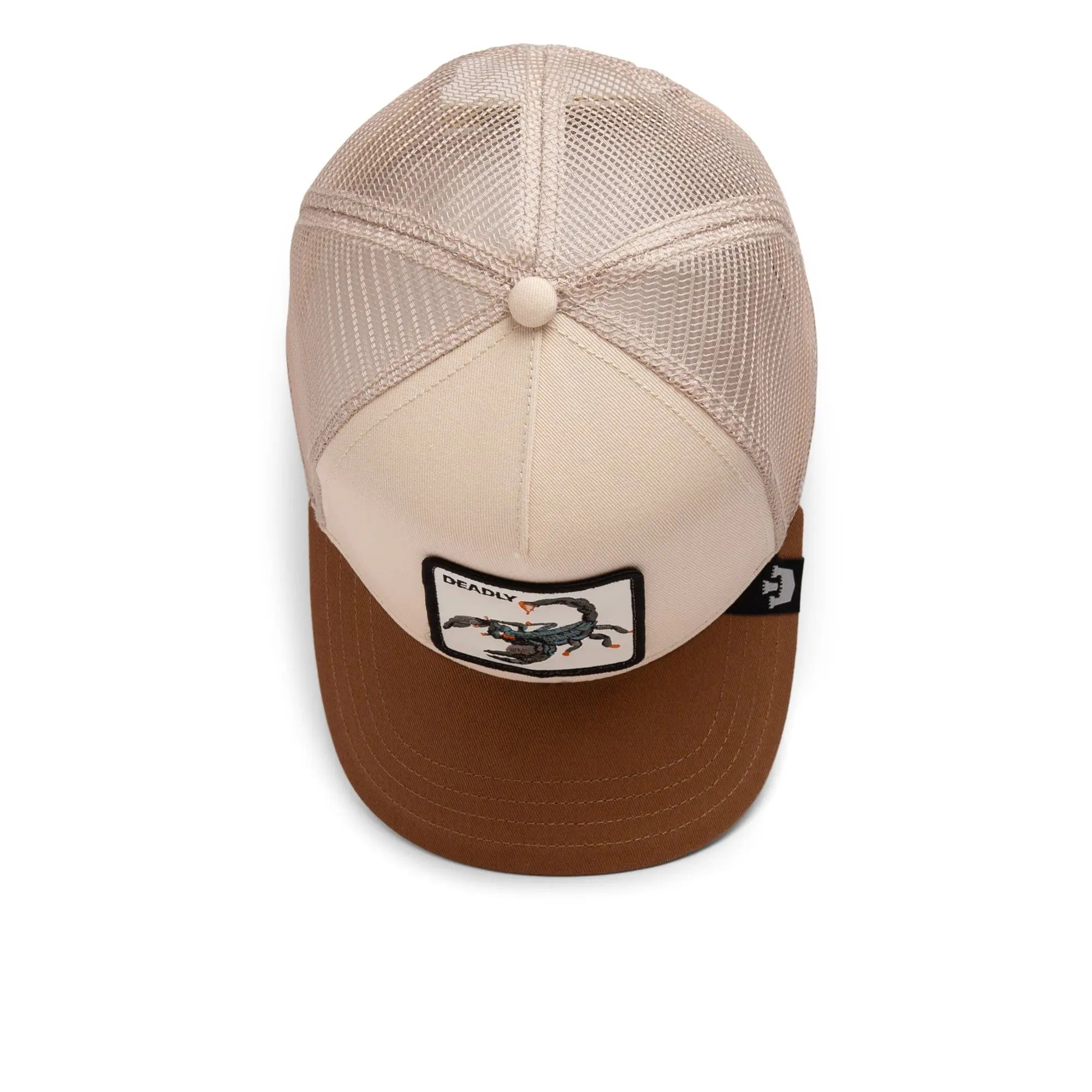 Jockey Trucker Goorin Bros The Deadliest Scorpion Unisex Beige Café - Image 4