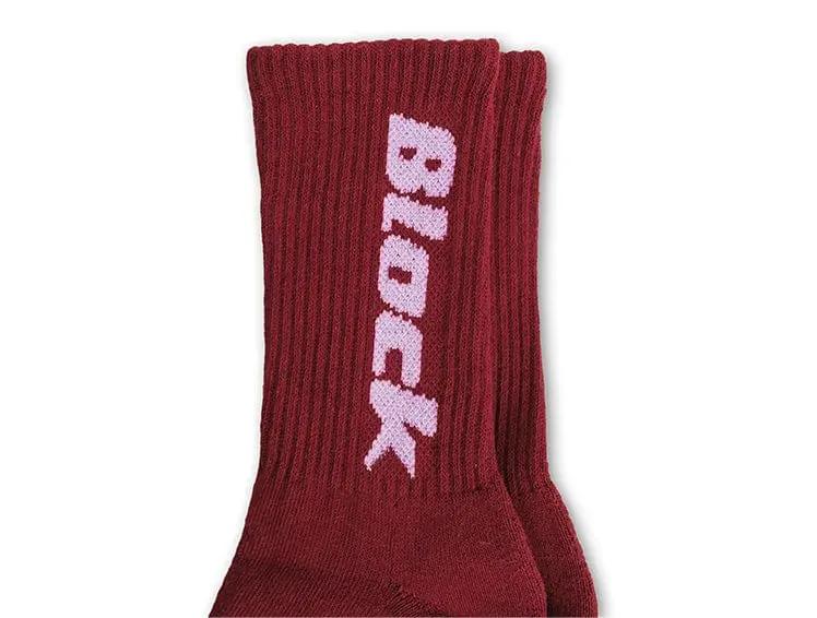 Calcetin Largo Block Unisex Burdeo - Image 2