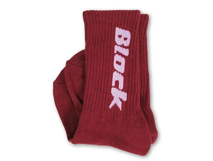Calcetin Largo Block Unisex Burdeo - Image 3
