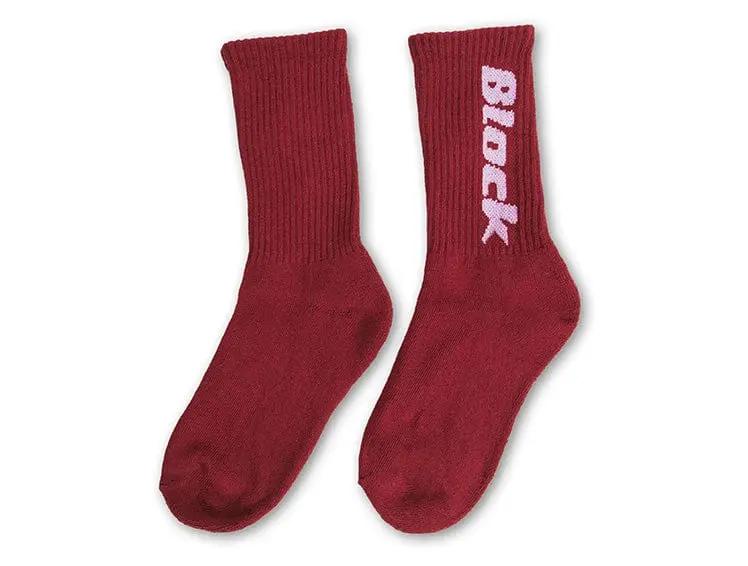 Calcetin Largo Block Unisex Burdeo - Image 4