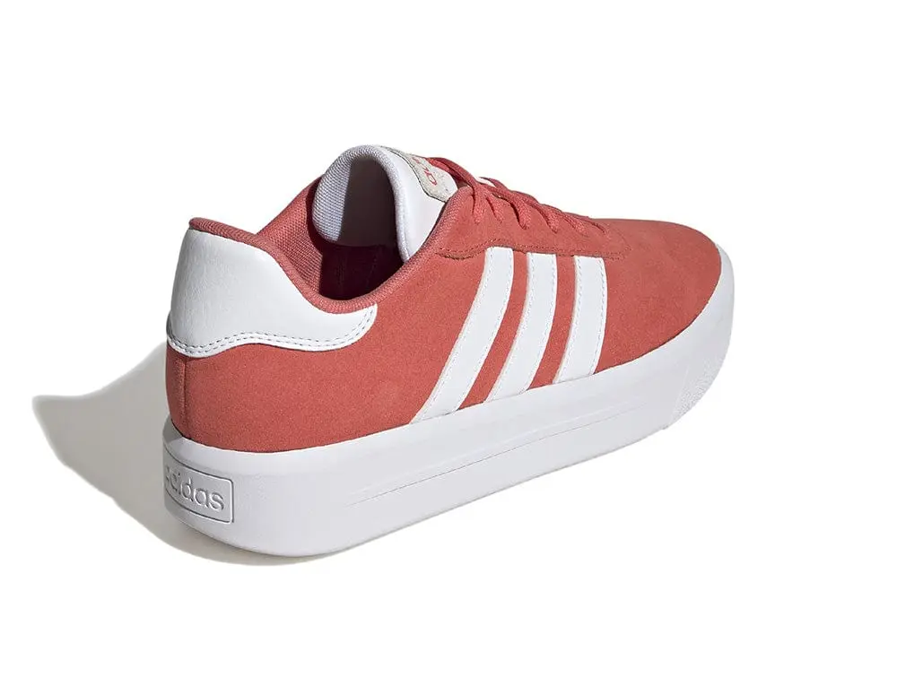 Zapatilla Adidas Court Plataforma Suede Mujer Coral - Blanco - Image 7