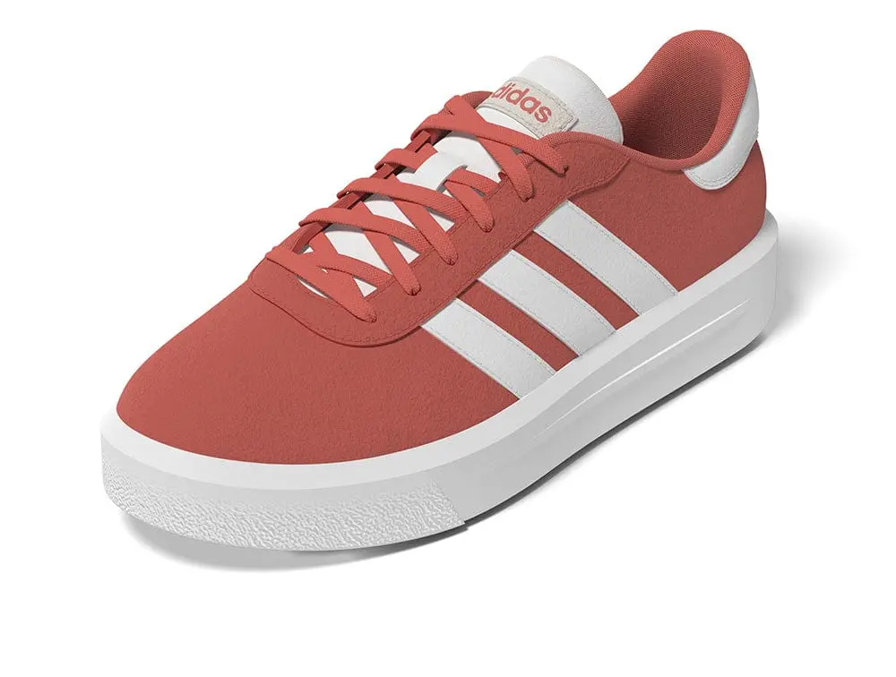 Zapatilla Adidas Court Plataforma Suede Mujer Coral - Blanco - Image 8