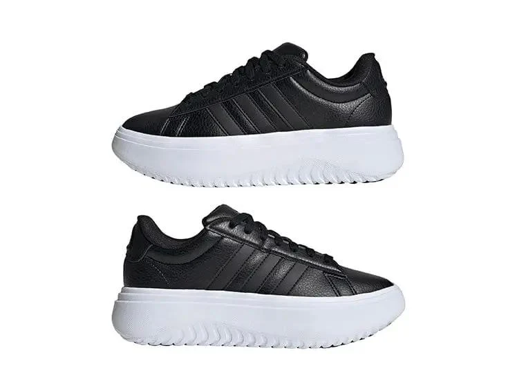 Zapatilla Adidas Grand Court Plataforma Cuero Mujer Negro - Image 12