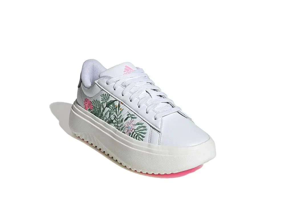Zapatilla Adidas Grand Court Platform Cuero Mujer Blanco - Image 3