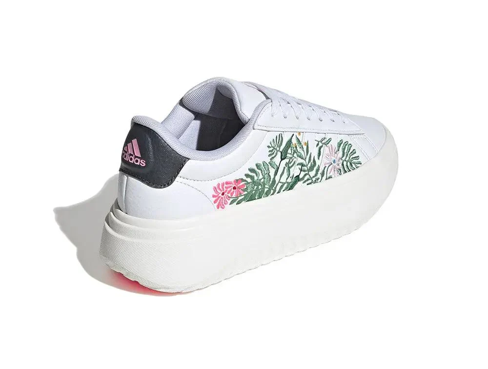 Zapatilla Adidas Grand Court Platform Cuero Mujer Blanco - Image 4