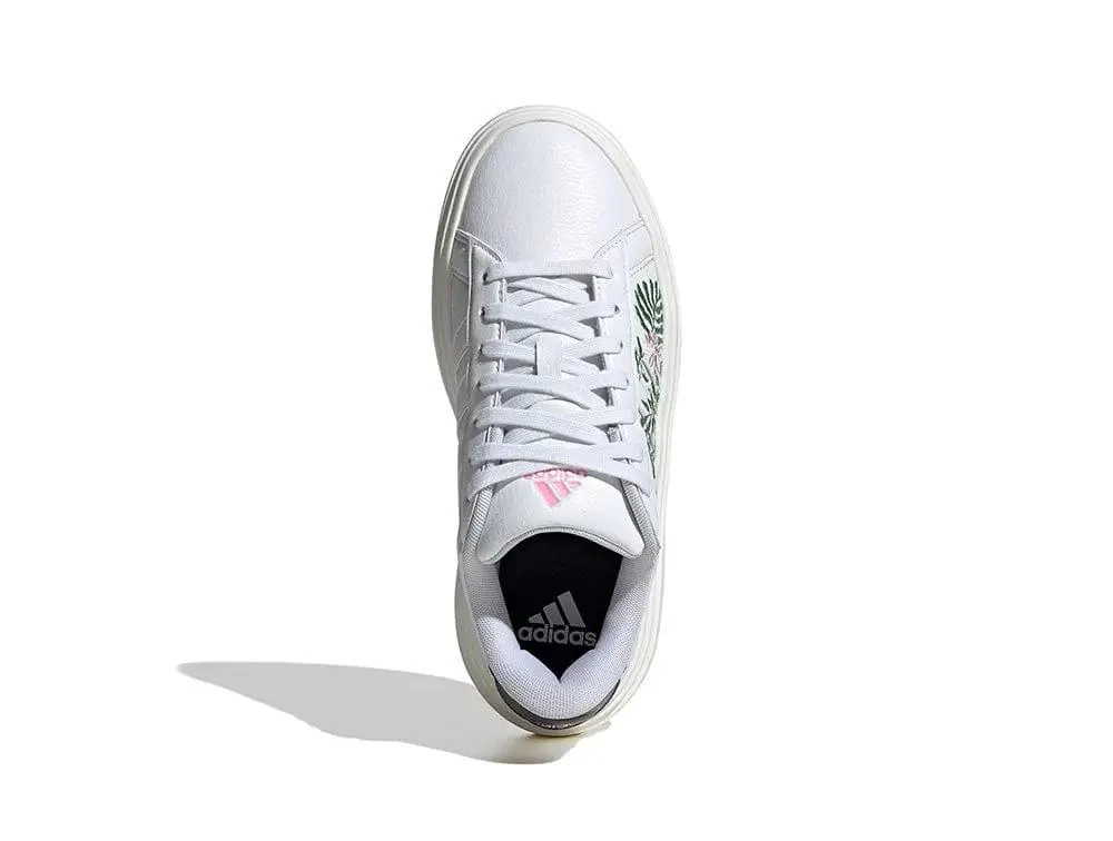 Zapatilla Adidas Grand Court Platform Cuero Mujer Blanco - Image 5