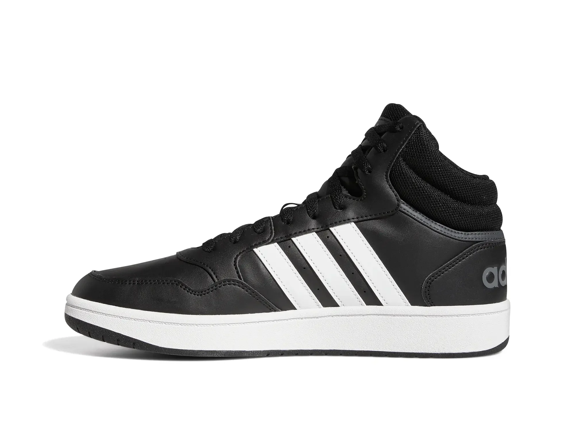 Zapatilla Adidas Hoops 3.0 Mid Cuero Hombre Negro - Image 12