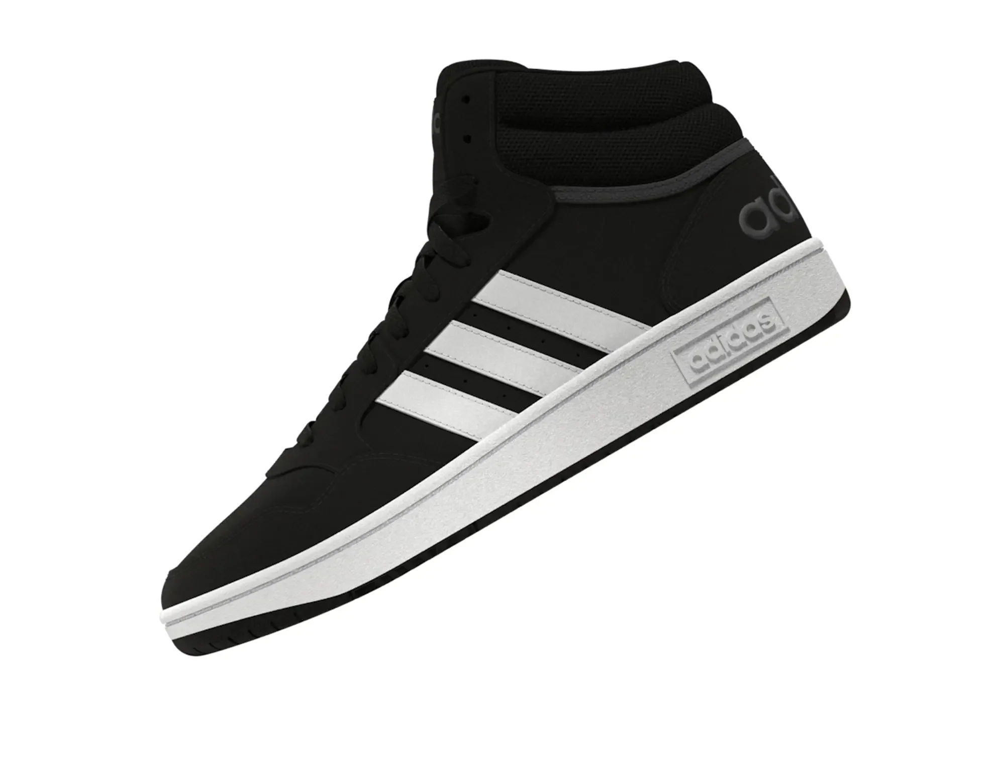 Zapatilla Adidas Hoops 3.0 Mid Cuero Hombre Negro - Image 2