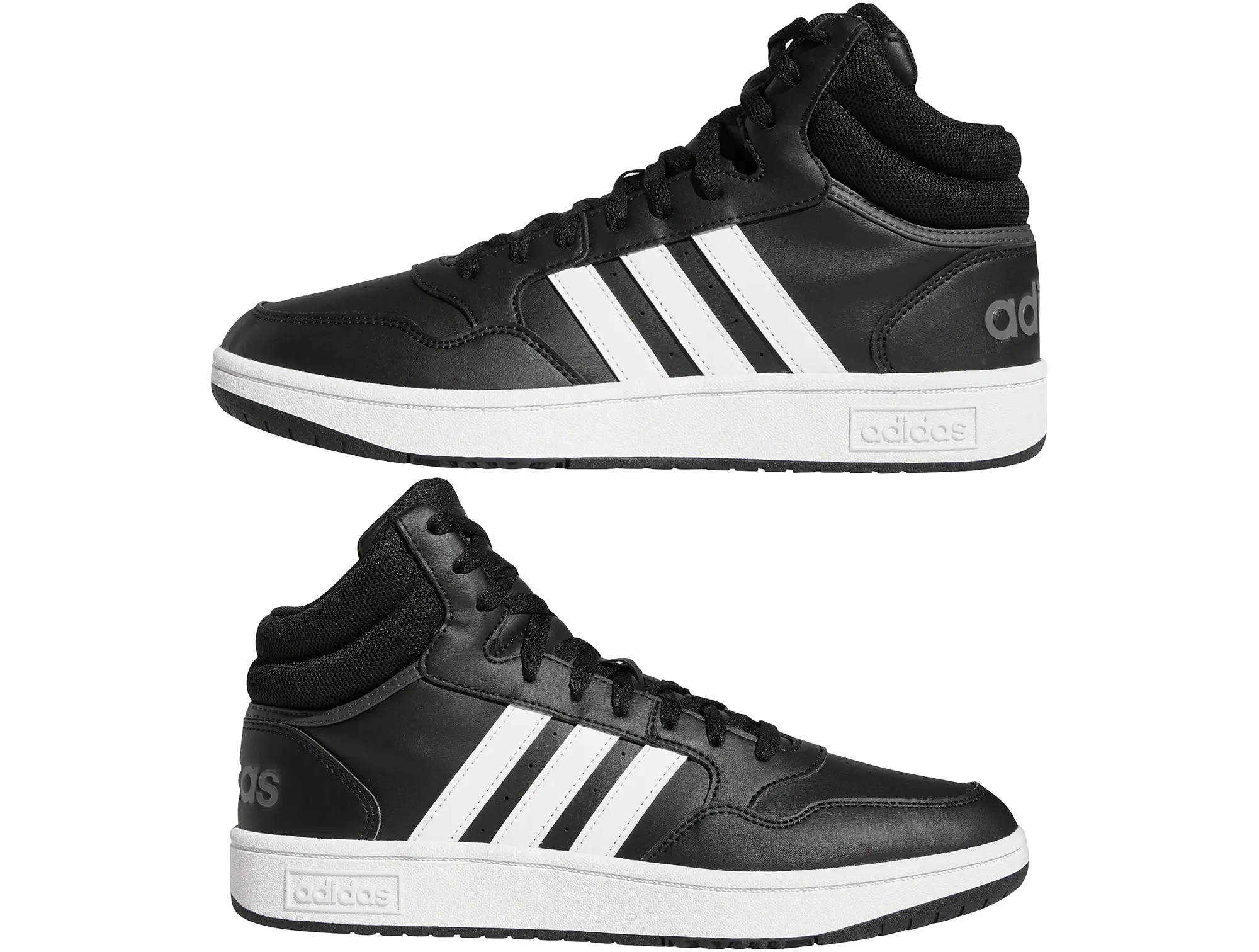 Zapatilla Adidas Hoops 3.0 Mid Cuero Hombre Negro - Image 3