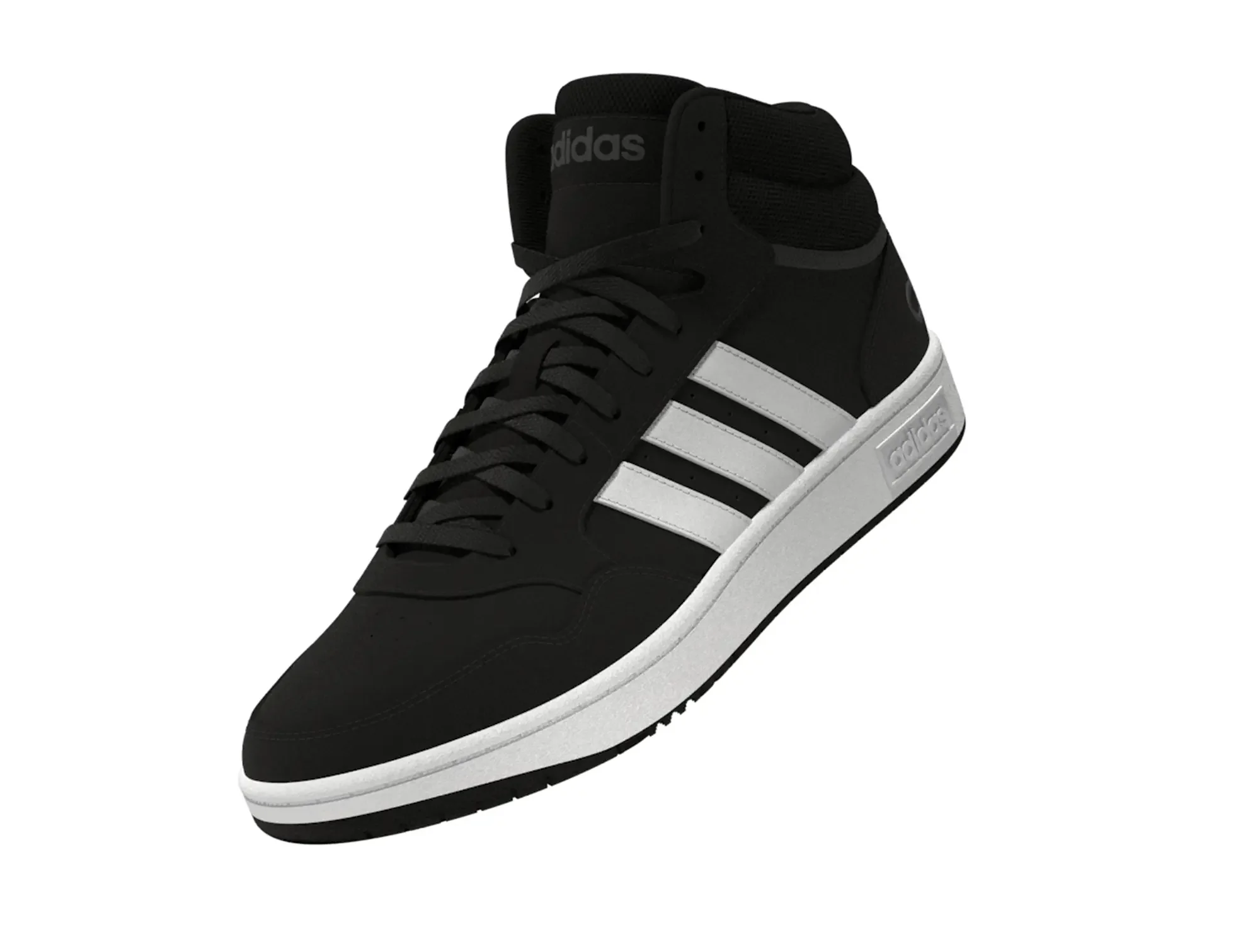Zapatilla Adidas Hoops 3.0 Mid Cuero Hombre Negro - Image 4