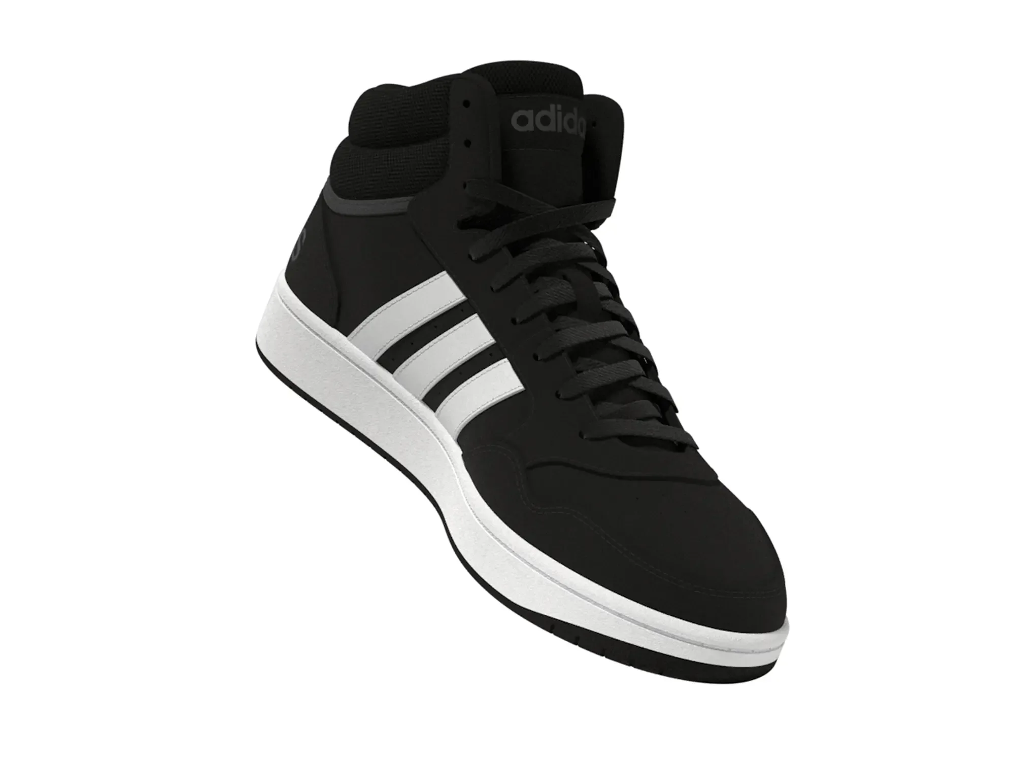 Zapatilla Adidas Hoops 3.0 Mid Cuero Hombre Negro - Image 6