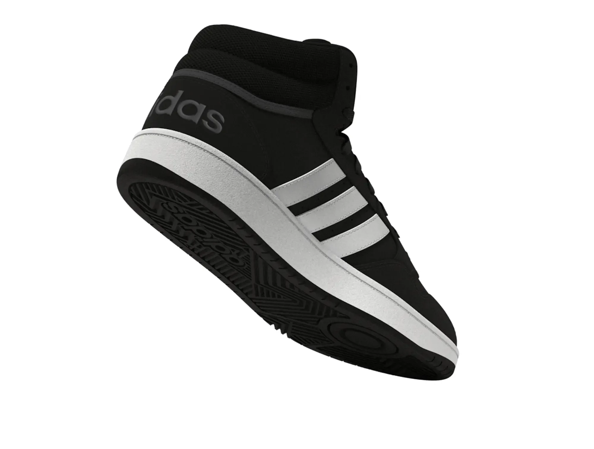 Zapatilla Adidas Hoops 3.0 Mid Cuero Hombre Negro - Image 8