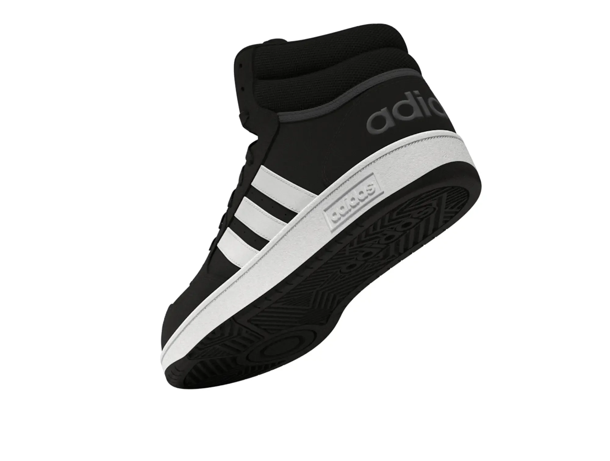 Zapatilla Adidas Hoops 3.0 Mid Cuero Hombre Negro - Image 9