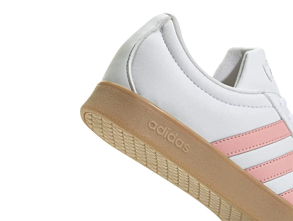 Zapatilla Adidas Vl Court Base Mujer Blanco - Rosado - Suela Gum - Image 2