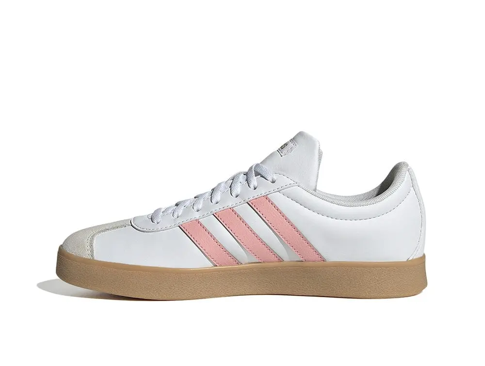 Zapatilla Adidas Vl Court Base Mujer Blanco - Rosado - Suela Gum - Image 3