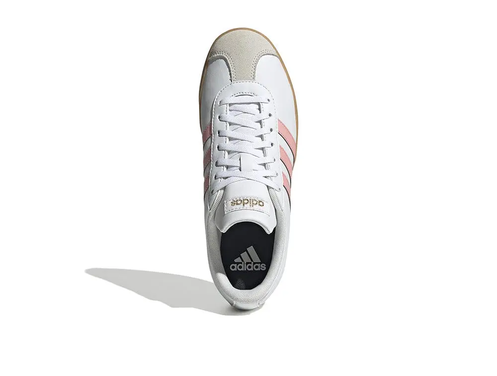 Zapatilla Adidas Vl Court Base Mujer Blanco - Rosado - Suela Gum - Image 7