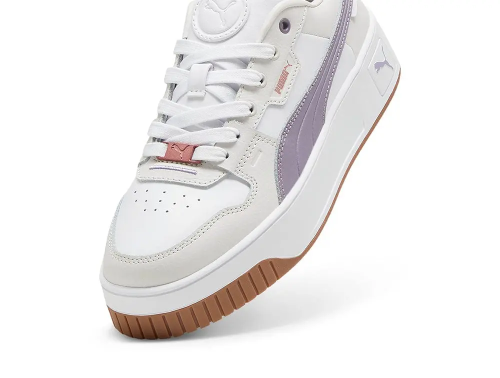 Zapatilla Carina Street Lux Mujer Blanco - Morado - Suela Gum - Image 2