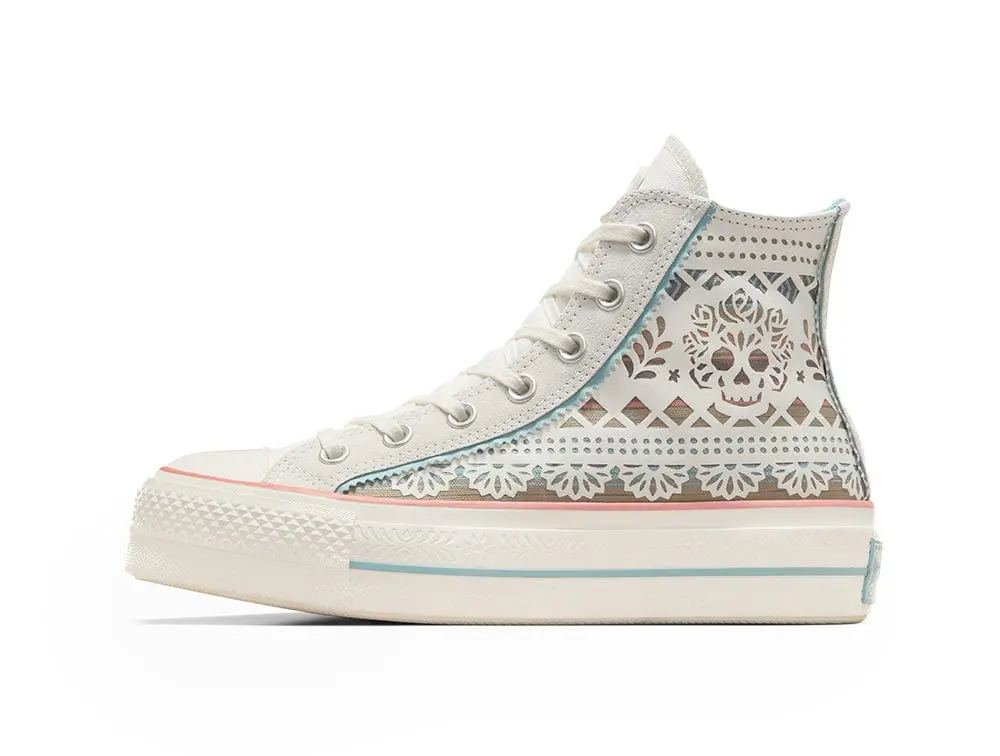 Zapatilla Converse Chuck Taylor Plataforma Dia de los muertos Unisex Blanco - Image 2
