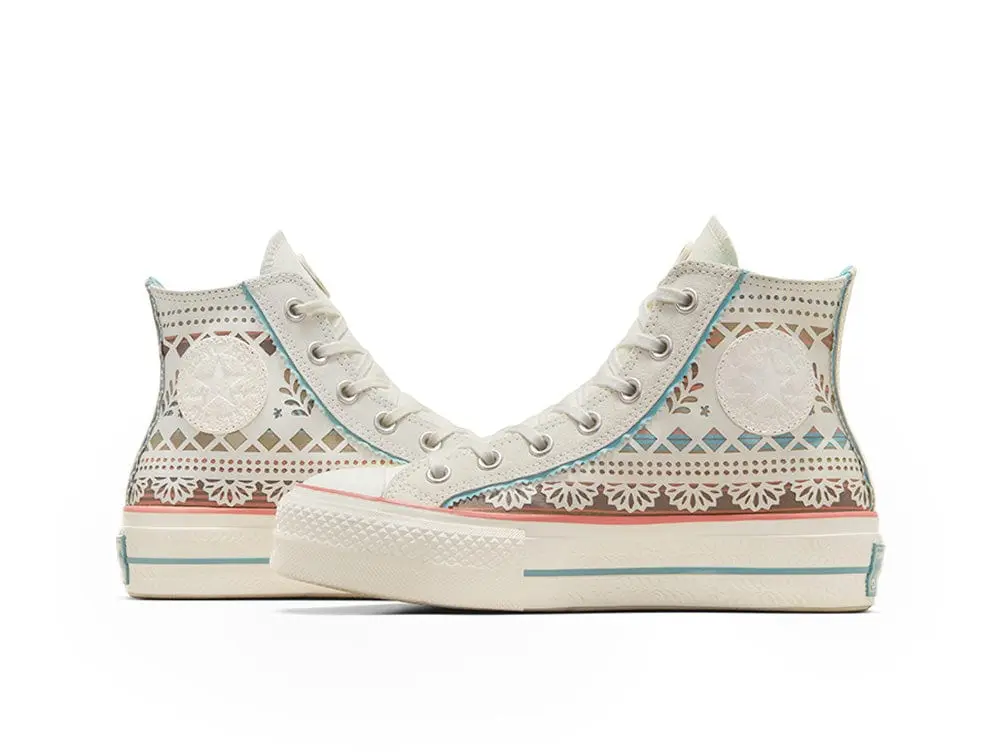 Zapatilla Converse Chuck Taylor Plataforma Dia de los muertos Unisex Blanco - Image 5