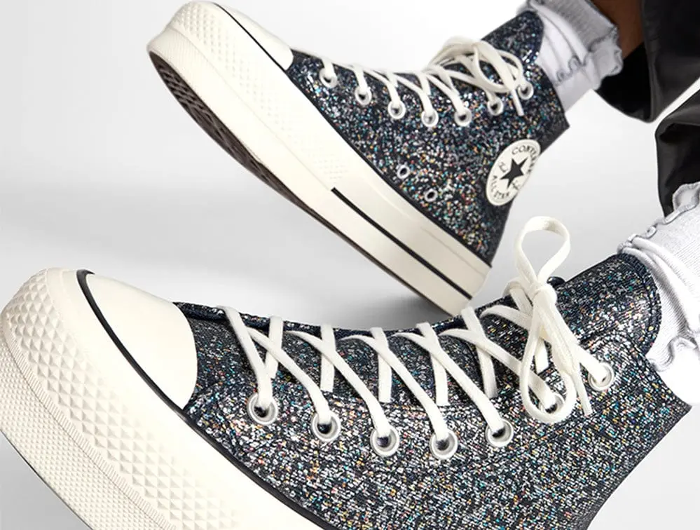 Zapatilla Converse Chuck Taylor All Star Lift Hi Glitter Shinefetti Mujer Negro - Image 2