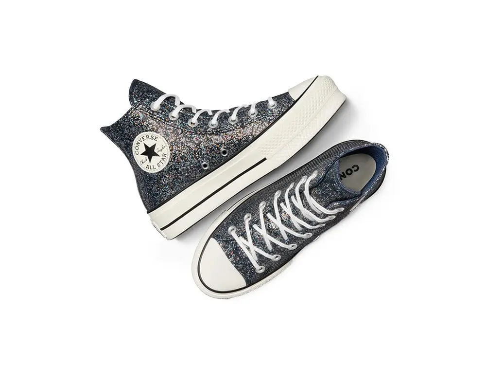 Zapatilla Converse Chuck Taylor All Star Lift Hi Glitter Shinefetti Mujer Negro - Image 6
