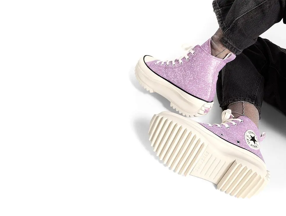 Zapatilla Converse Run Star Hike Hi Glitter Shinefetti Mujer Morado - Image 2