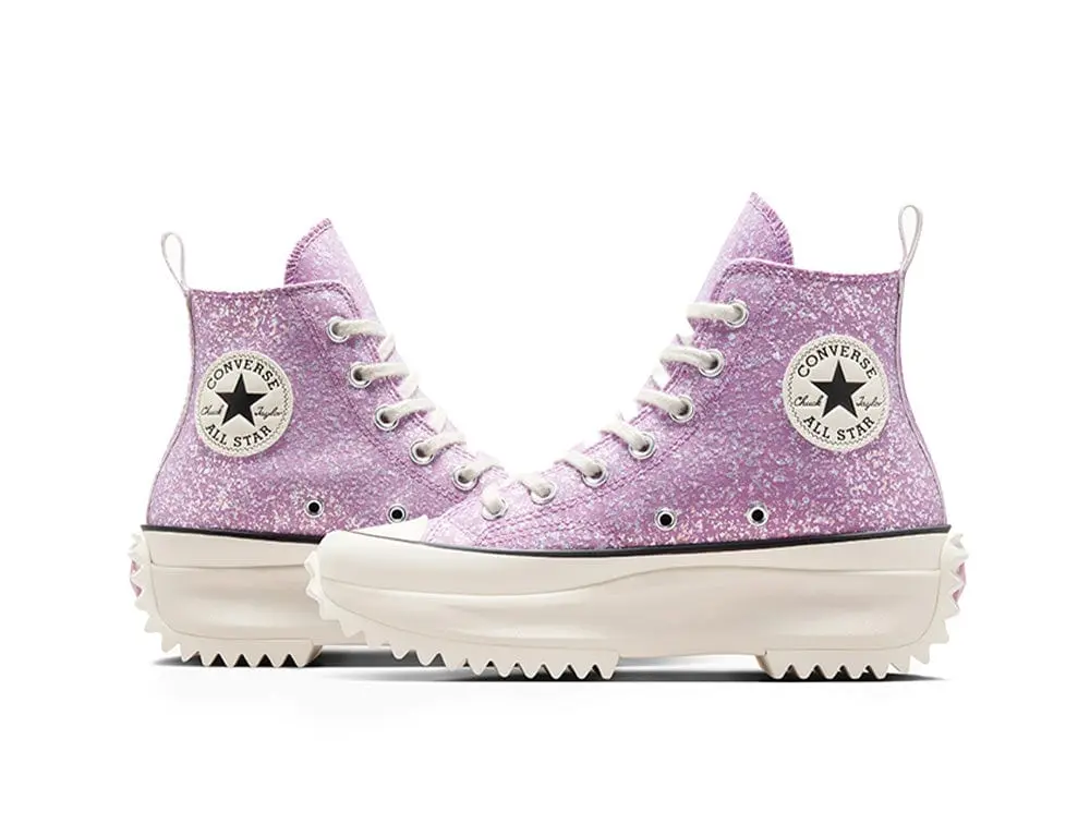 Zapatilla Converse Run Star Hike Hi Glitter Shinefetti Mujer Morado - Image 4