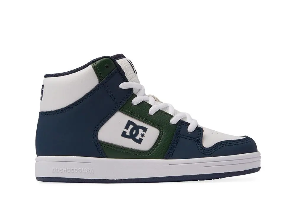 Zapatilla Dc Manteca 4 Hi Niños Blanco-Azul-Verde