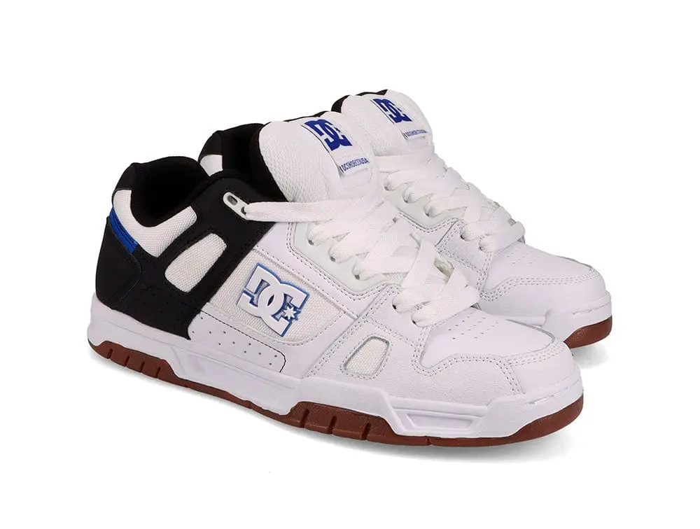 Zapatilla Dc Stag Hombre Blanco Negro Suela Blanco Gum - Image 5