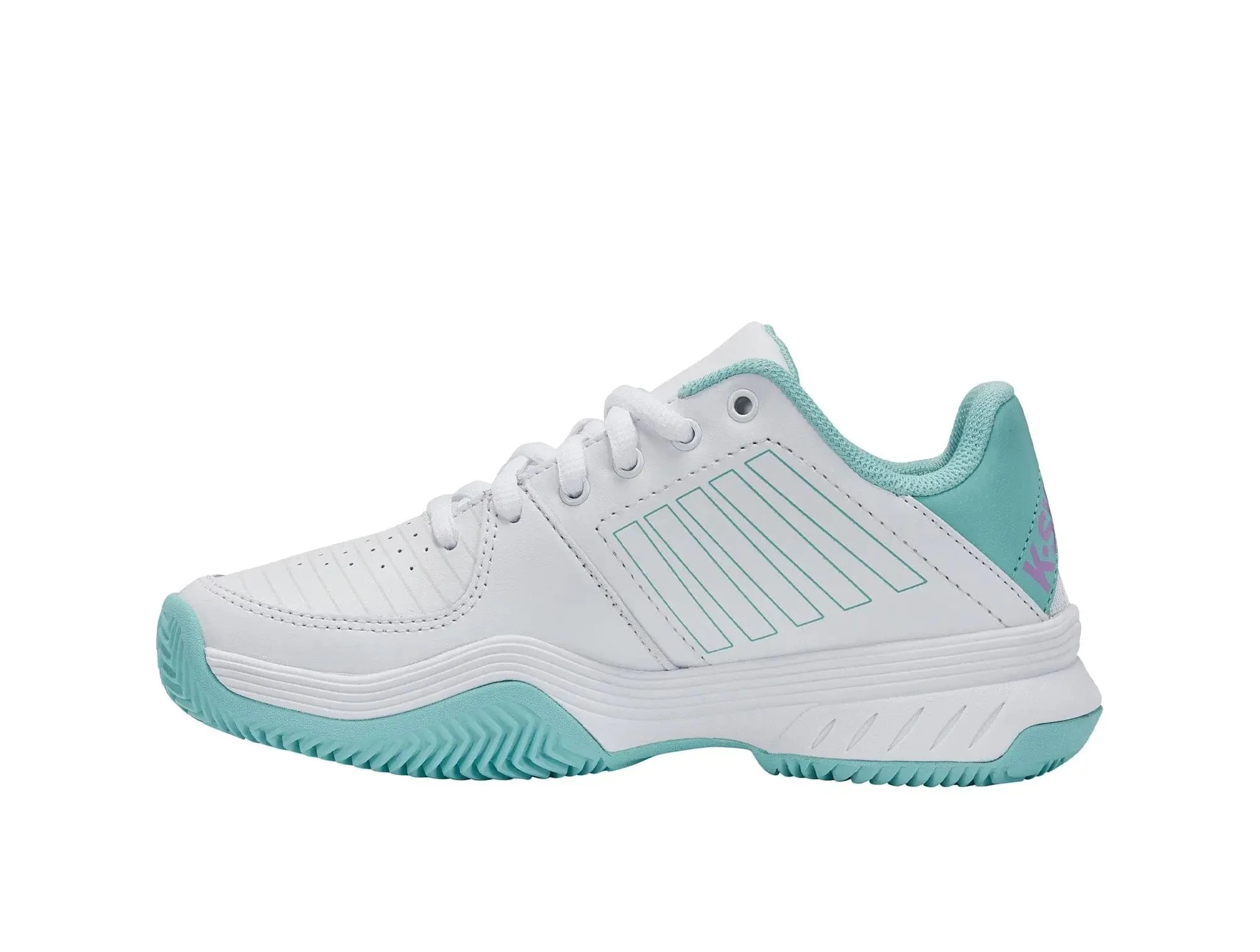 Zapatilla Kswiss Court Express Hb Mujer Blanco Celeste - Image 5