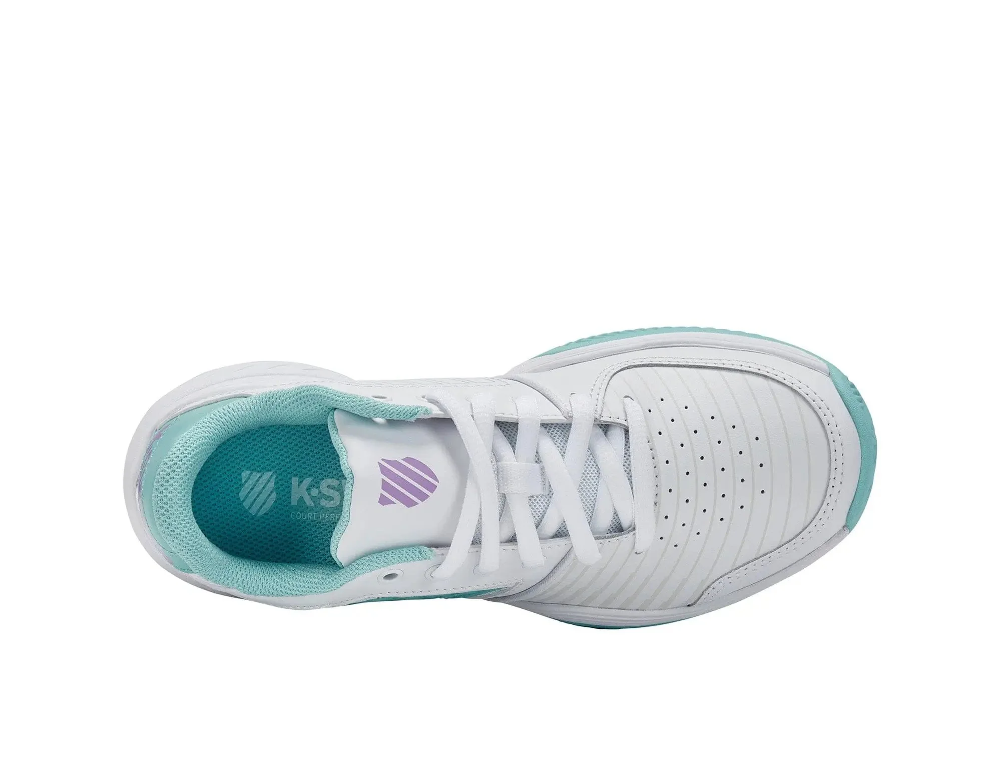 Zapatilla Kswiss Court Express Hb Mujer Blanco Celeste - Image 7
