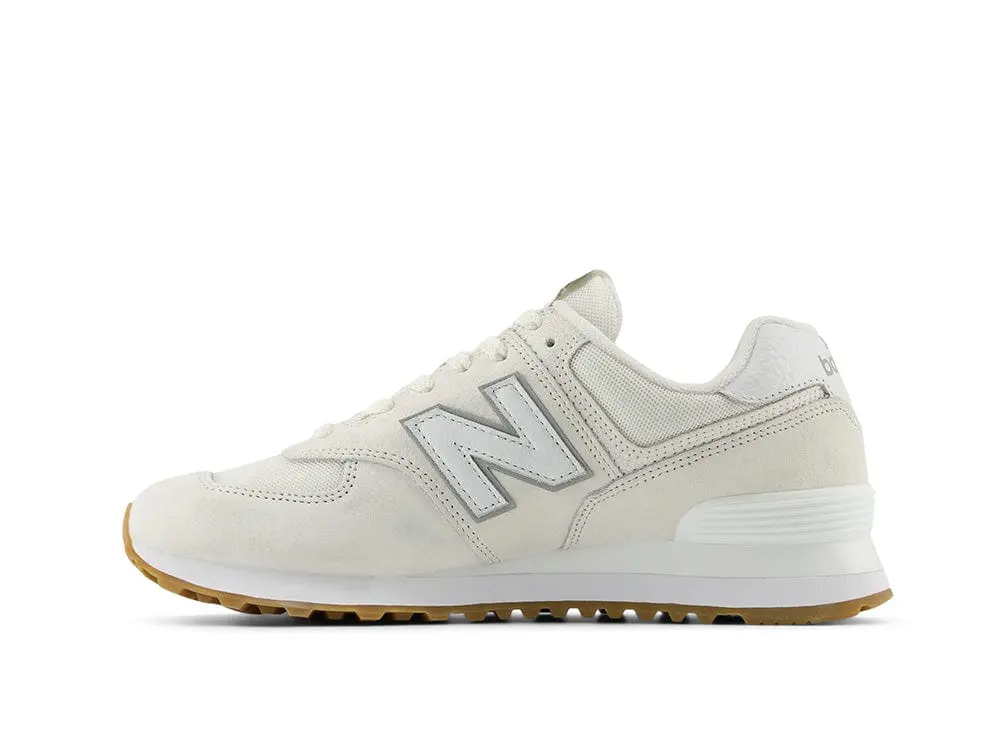 Zapatilla New Balance 574 Hombre Beige - Blanco - Suela Gum - Image 3