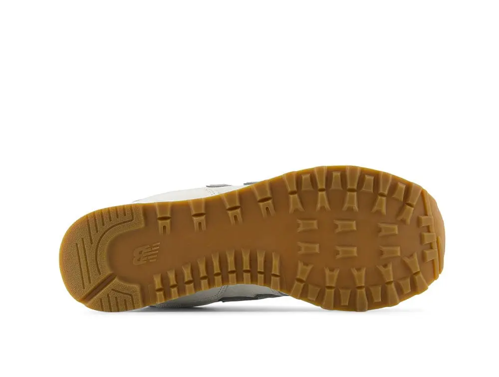 Zapatilla New Balance 574 Hombre Beige - Blanco - Suela Gum - Image 5
