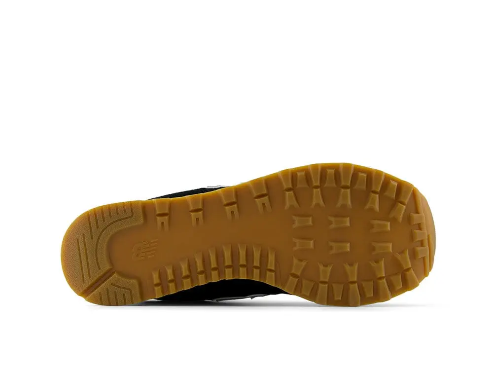 Zapatilla New Balance 574 Hombre Negro -Blanco - Suela Gum - Image 5