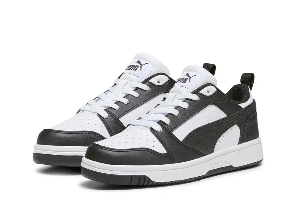 Zapatilla Puma Rebound V6 Niños Negro - Blanco - Image 3