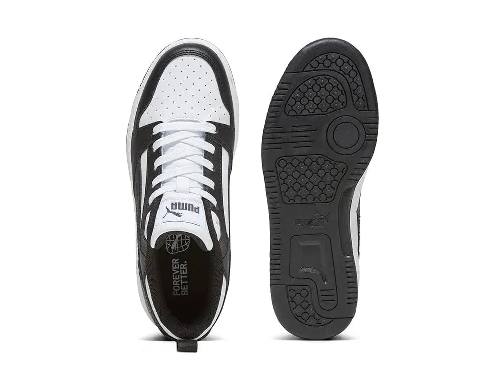 Zapatilla Puma Rebound V6 Niños Negro - Blanco - Image 5