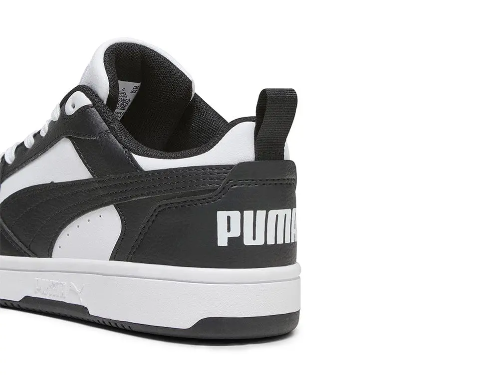 Zapatilla Puma Rebound V6 Niños Negro - Blanco - Image 6