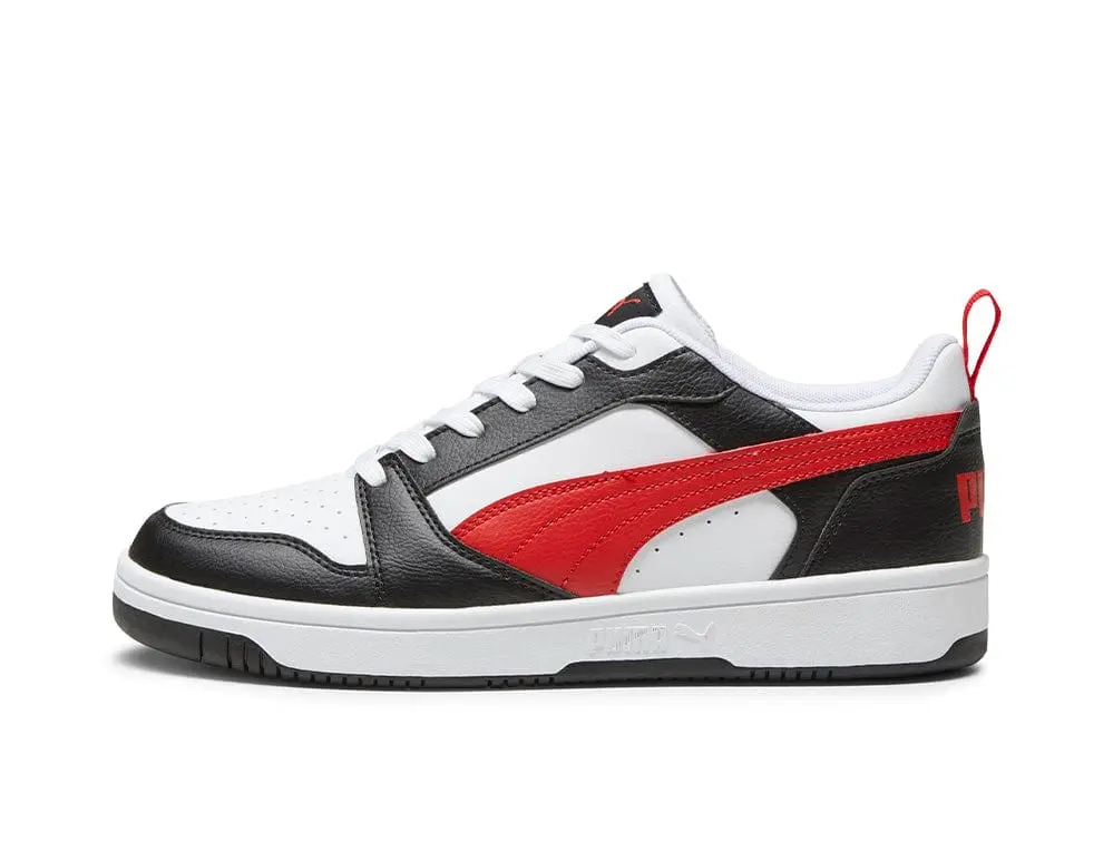 Zapatilla Puma Rebound V6 Hombre Blanco - Negro - Rojo - Image 6