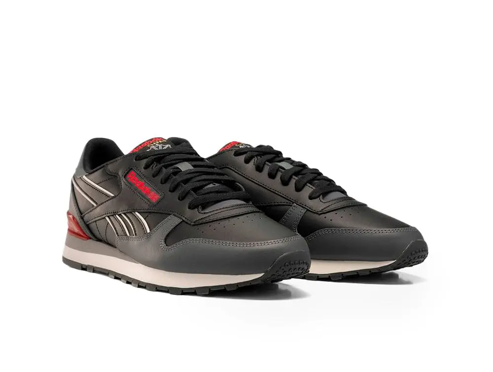 Zapatilla Reebok Classic Leather Negro - Rojo -Gris - Image 2