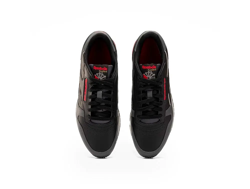Zapatilla Reebok Classic Leather Negro - Rojo -Gris - Image 4