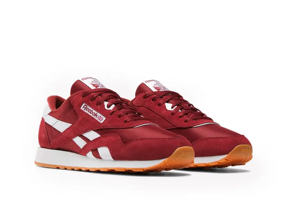 Zapatilla Reebok Classic Nylon Hombre Burdeo - Blanco - Image 2