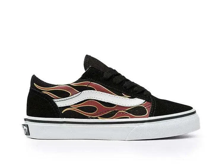 Zapatilla Vans Old Skool (Glossy Flame) Niños Negro