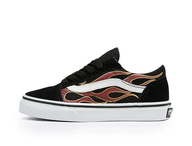 Zapatilla Vans Old Skool (Glossy Flame) Niños Negro - Image 4