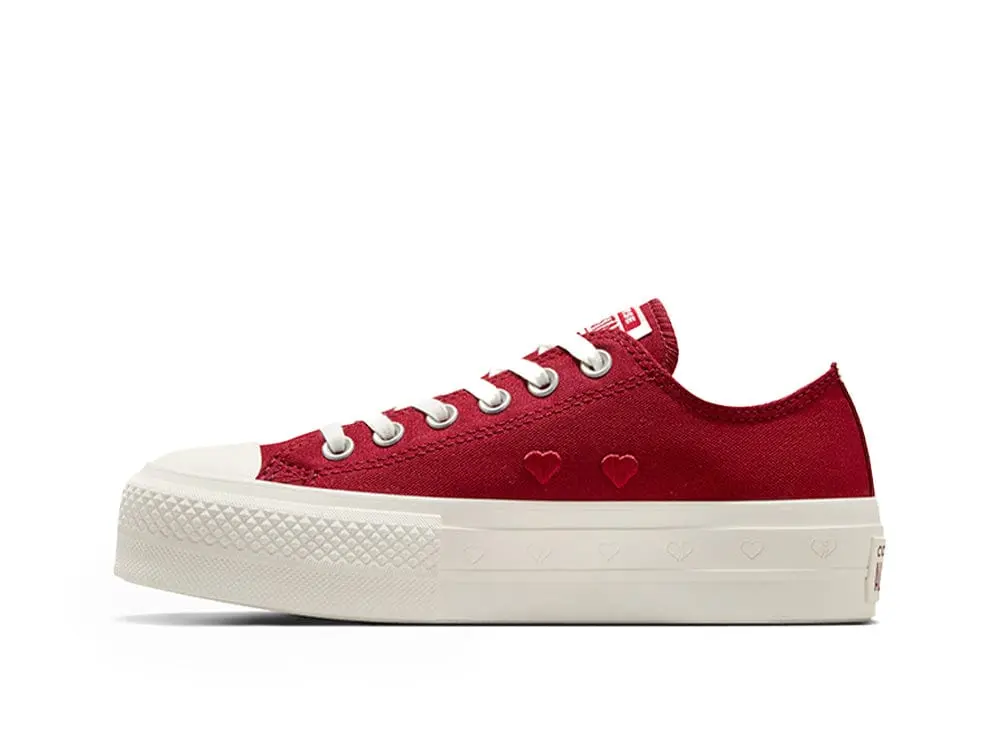 Zapatillas Converse Chuck Taylor All Star Lift (Hearts Valentine's Day) Mujer Burdeo - Image 4