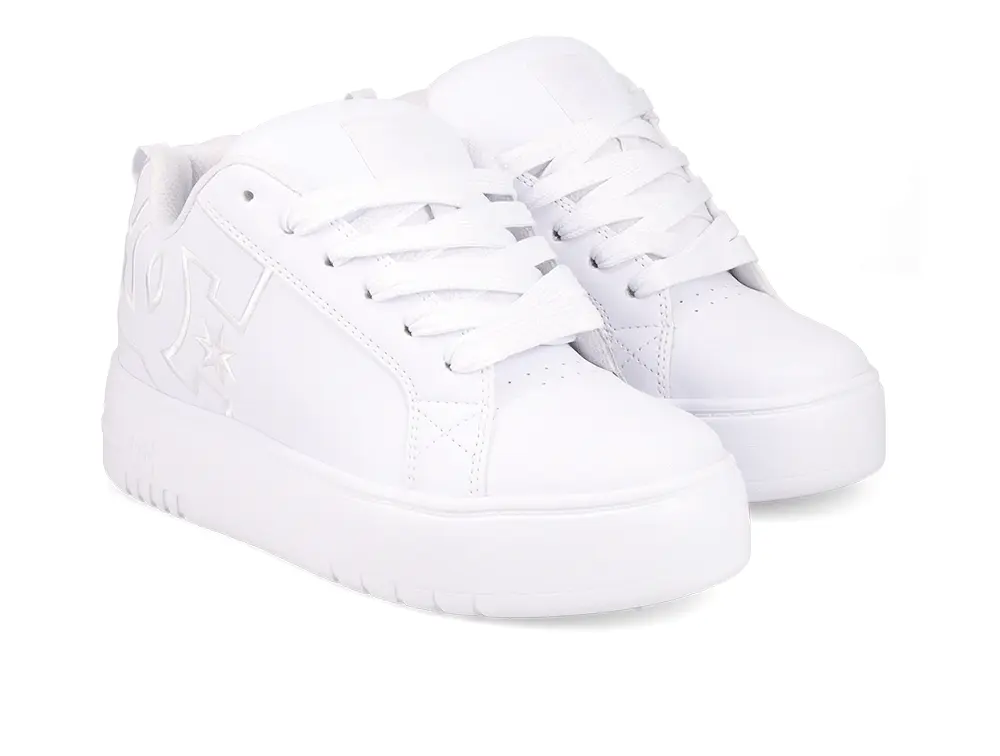 Zapatillas Dc Court Graffik Plataforma Mujer Blanco - Image 4
